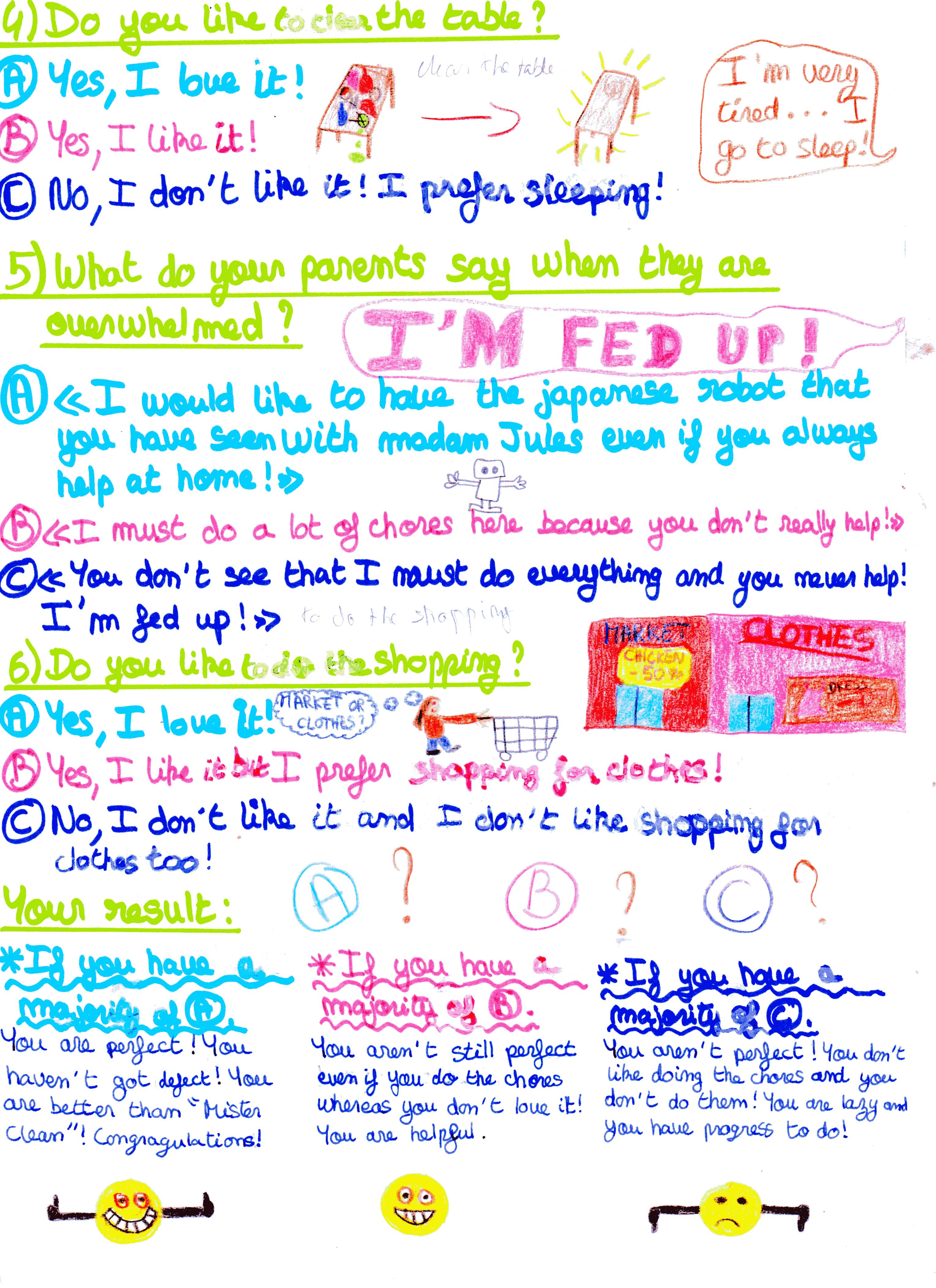A Quiz About Chores College Catherine De Vivonne